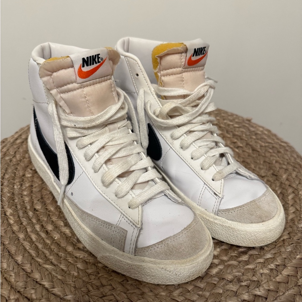 Nike White and Black High-Top Sneakers